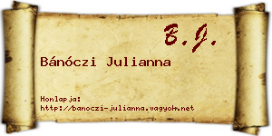 Bánóczi Julianna névjegykártya